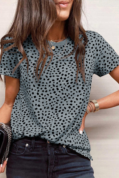 Apricot Cheetah Print Casual Crew Neck T Shirt - Product image 13 T Shirts by Divine Design4U