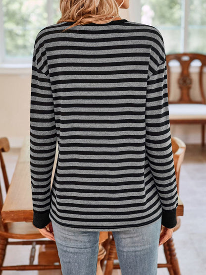 Chic Striped Long Sleeve Tee