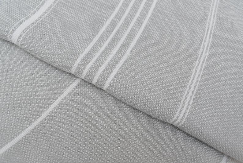 Monaco Light Gray Turkish Towel 100% Natural Cotton 40 Inch by 70 Inch Versatile Use Beach Bath Scarf Picnic Blanket Quick Drying - Love Salve 