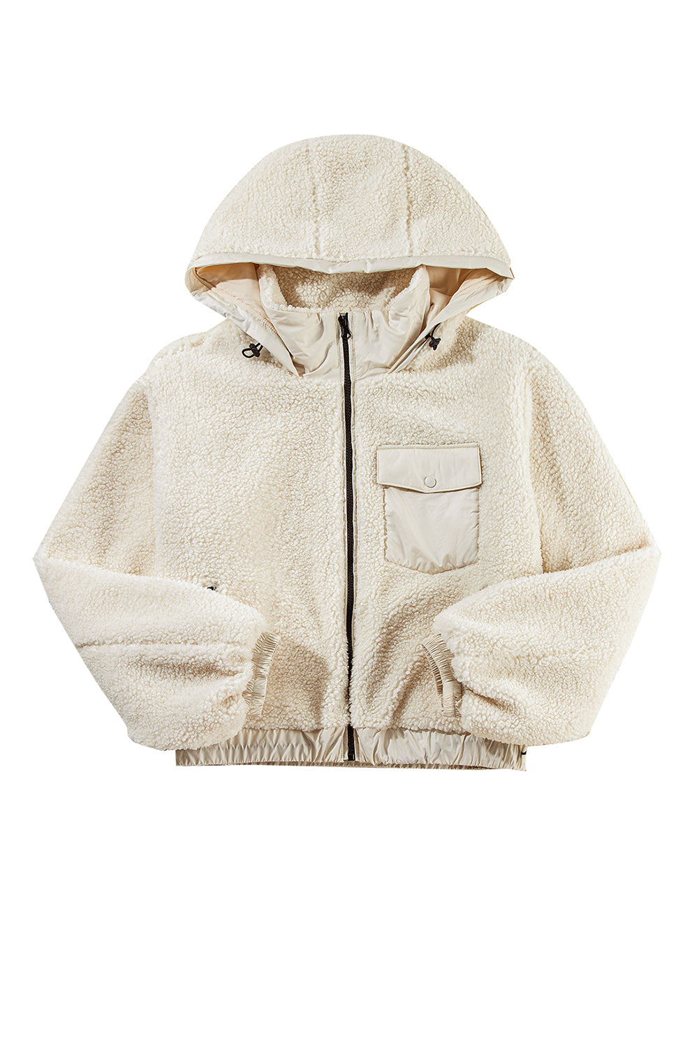 Cozy Jet Stream Sherpa hoodie with pockets