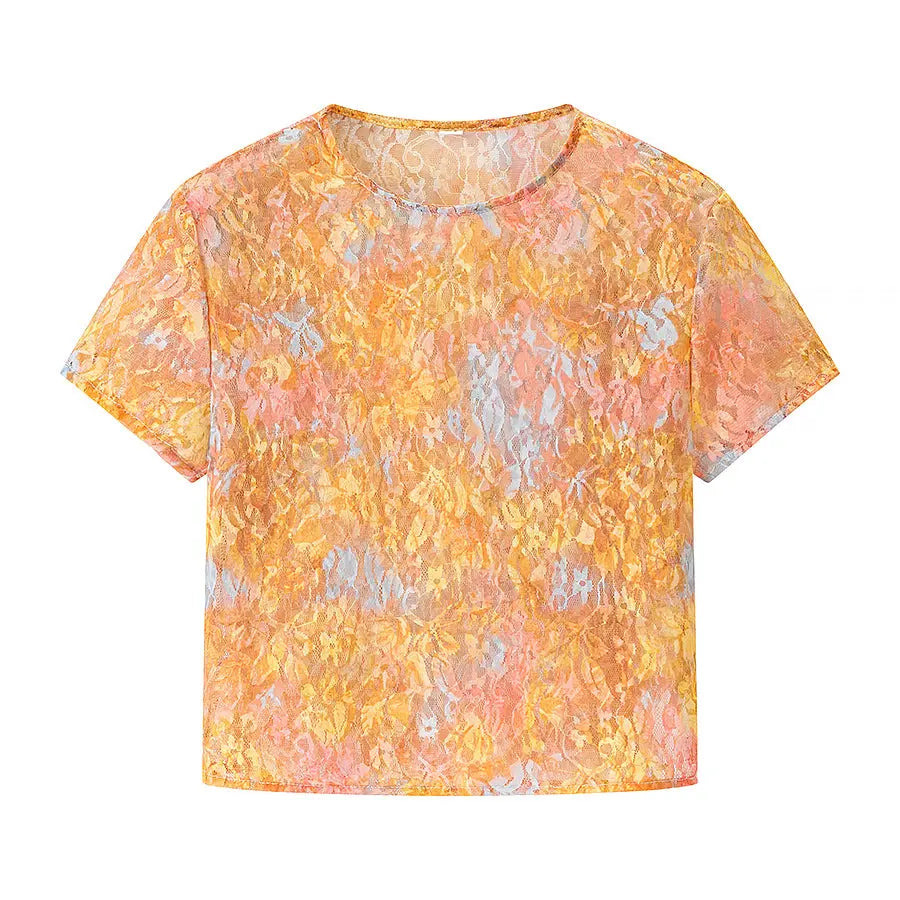 Printing Cropped Top Mid Length Skirt Set Bella Mia