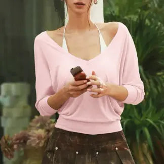 Women Clothing Summer Niche Design See through Anti Blouse Waist Controlled Long Sleeves Top Women Bella Mia