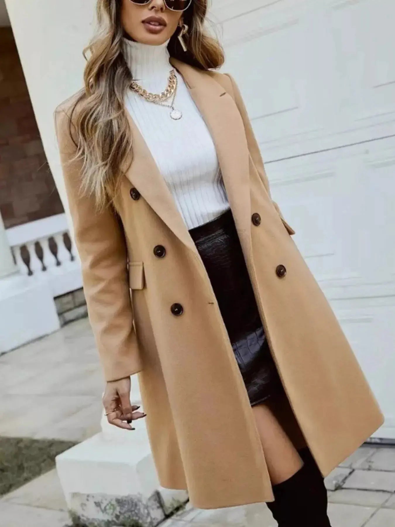 Double-Breasted Longline Coat Simply Love