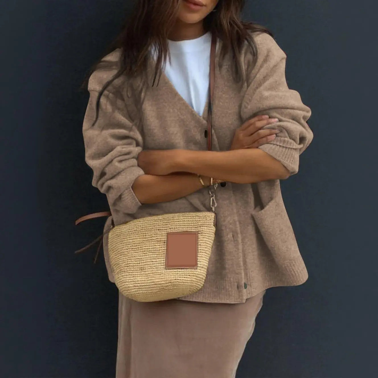 Women Casual Minimalist Long Sleeve Senior Coat Sweater Bella Mia