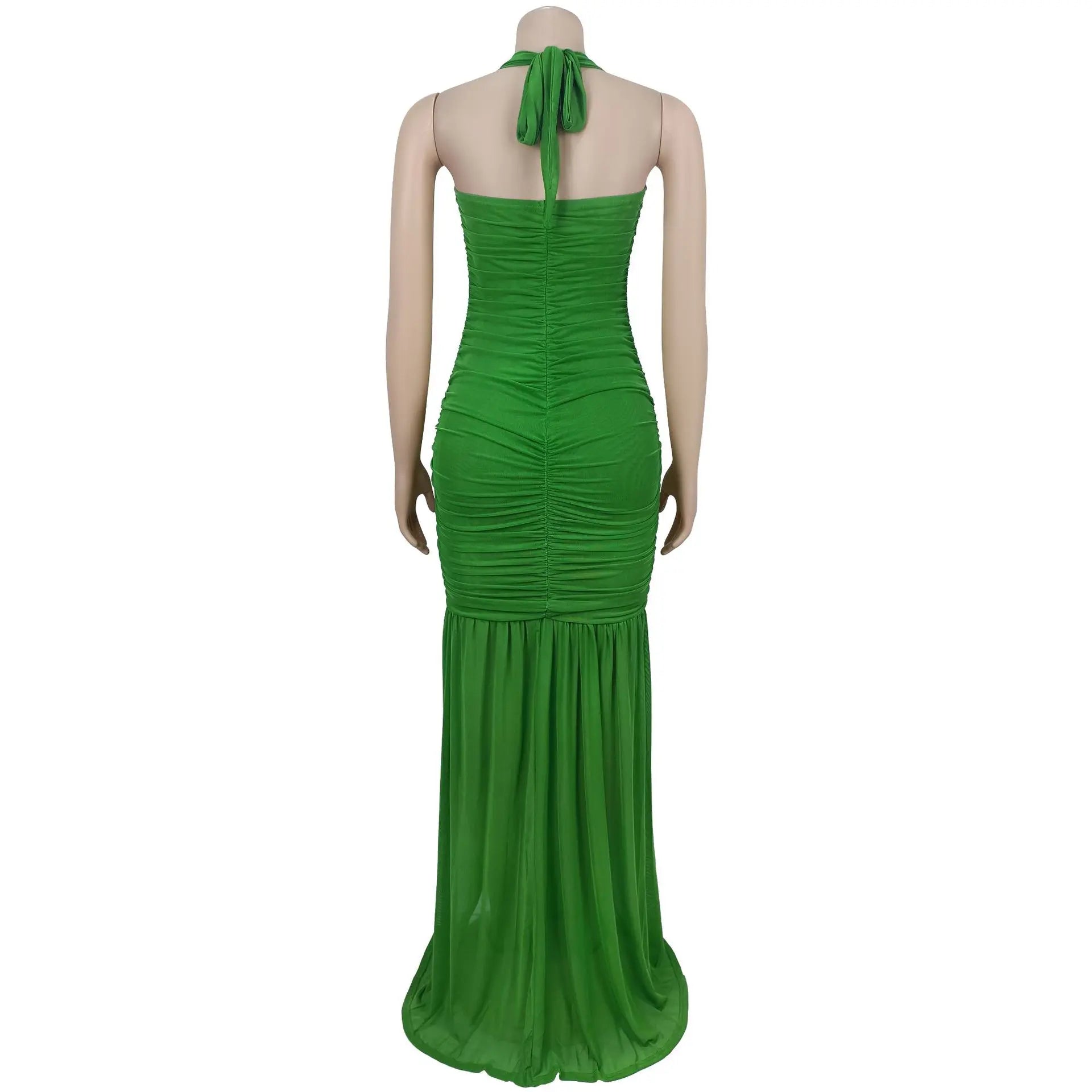 Women Wear Summer Mesh Sexy Slit Solid Color Dress Bella Mia