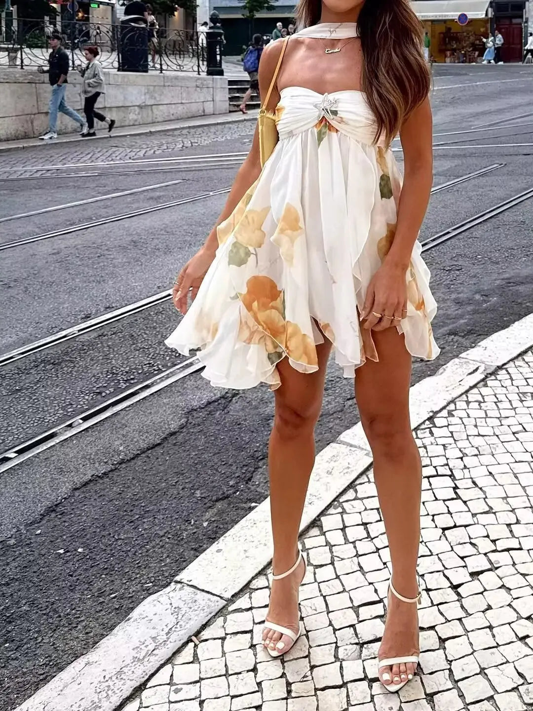 Women Clothing French Design Vacation Printing Dress Bella Mia