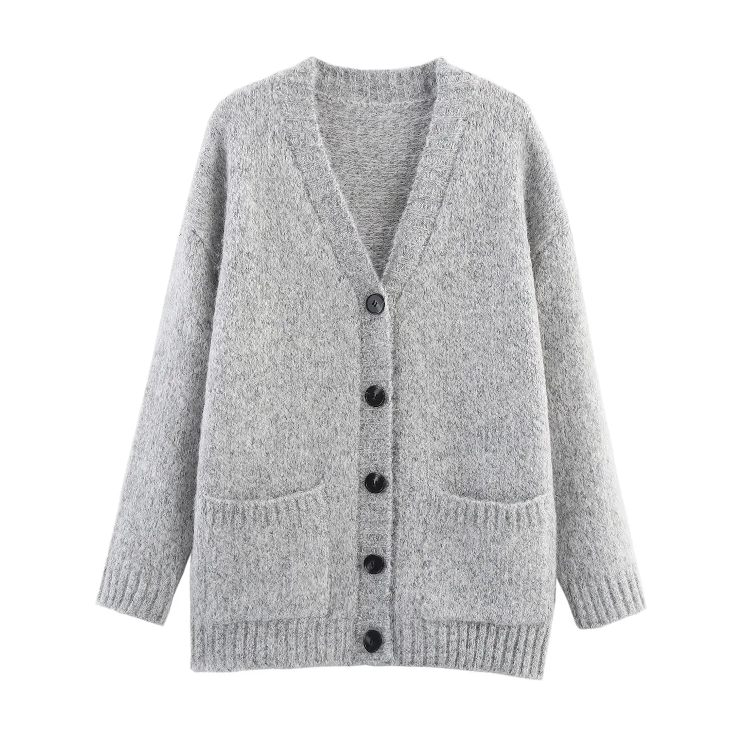 Women Clothing Autumn Lazy Autumn Winter Simplicity V neck Single Breasted Coat Bella Mia