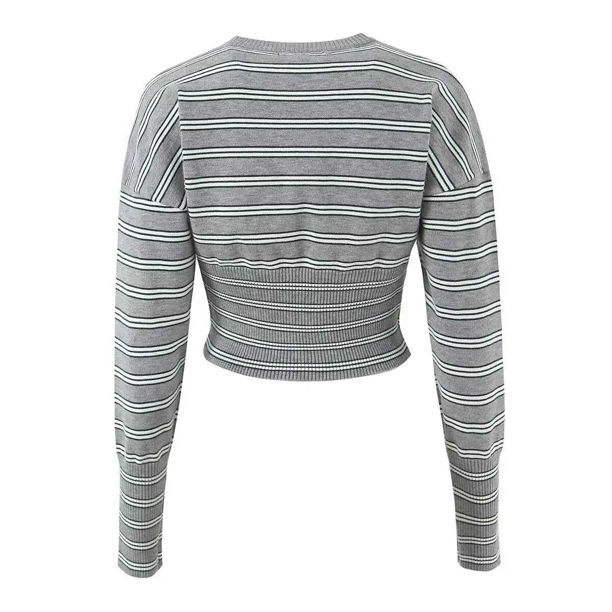 Fall Striped Sweater Top Sexy Slim Slimming Single Breasted Cardigan Coat for Women Bella Mia