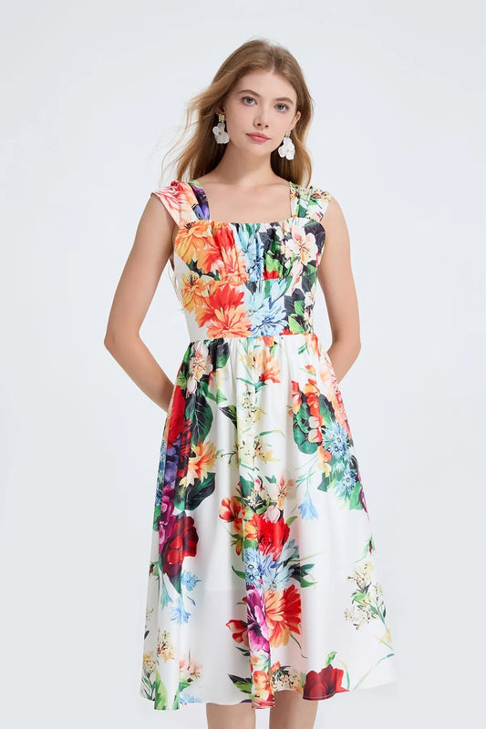 Women Summer Fitted With A Line Dress Bella Mia