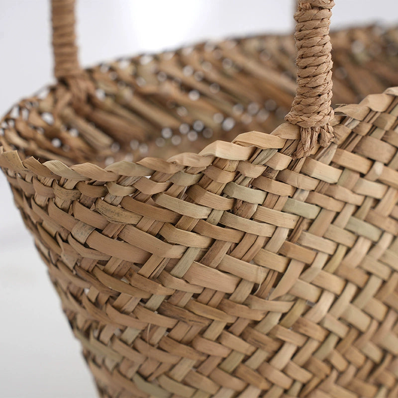 Natural Mitsubishi Grass Hand Woven Bag Straw Bag Simple Handbag Hand Bag Vegetable Basket Bag Women Bella Mia