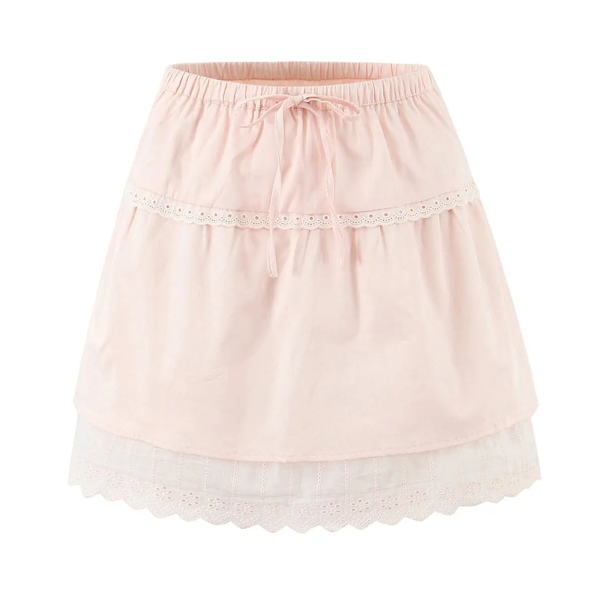 Elegant Lace Flying Sleeve Top And High Waist Elastic Skirt Set Bella Mia