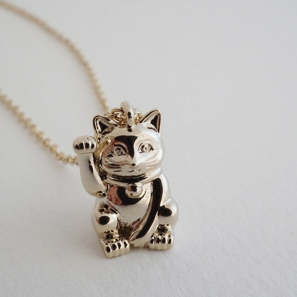 Lucky Cat Charm Necklace Coco’s Tee Boutique