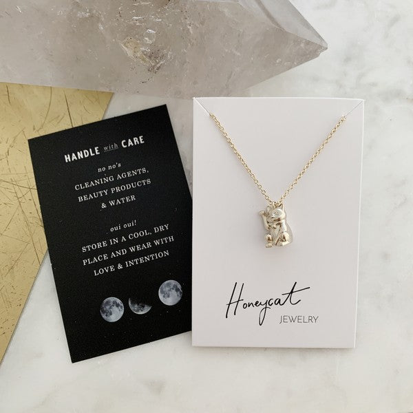 Lucky Cat Charm Necklace Coco’s Tee Boutique
