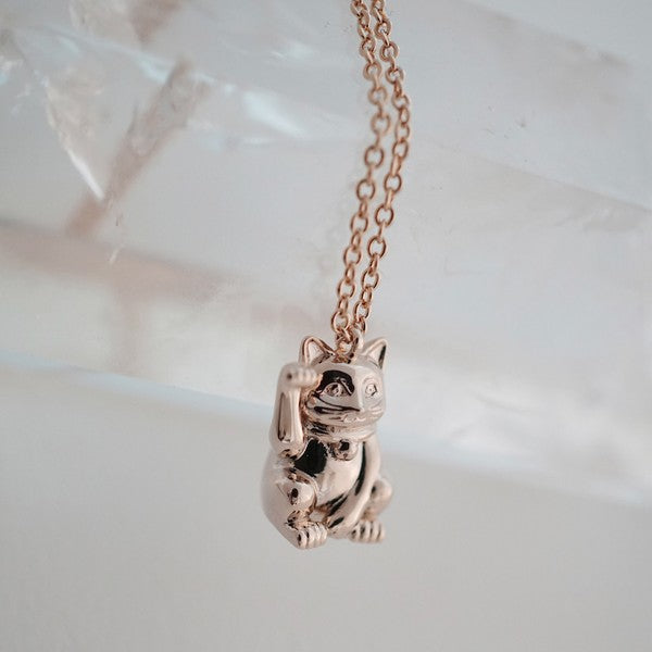 Lucky Cat Charm Necklace Coco’s Tee Boutique