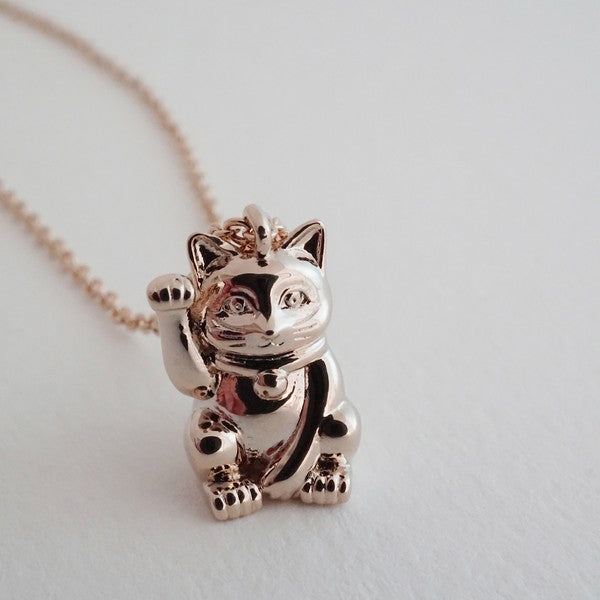 Lucky Cat Charm Necklace Coco’s Tee Boutique