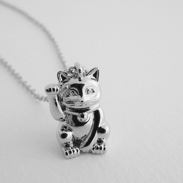 Lucky Cat Charm Necklace Coco’s Tee Boutique