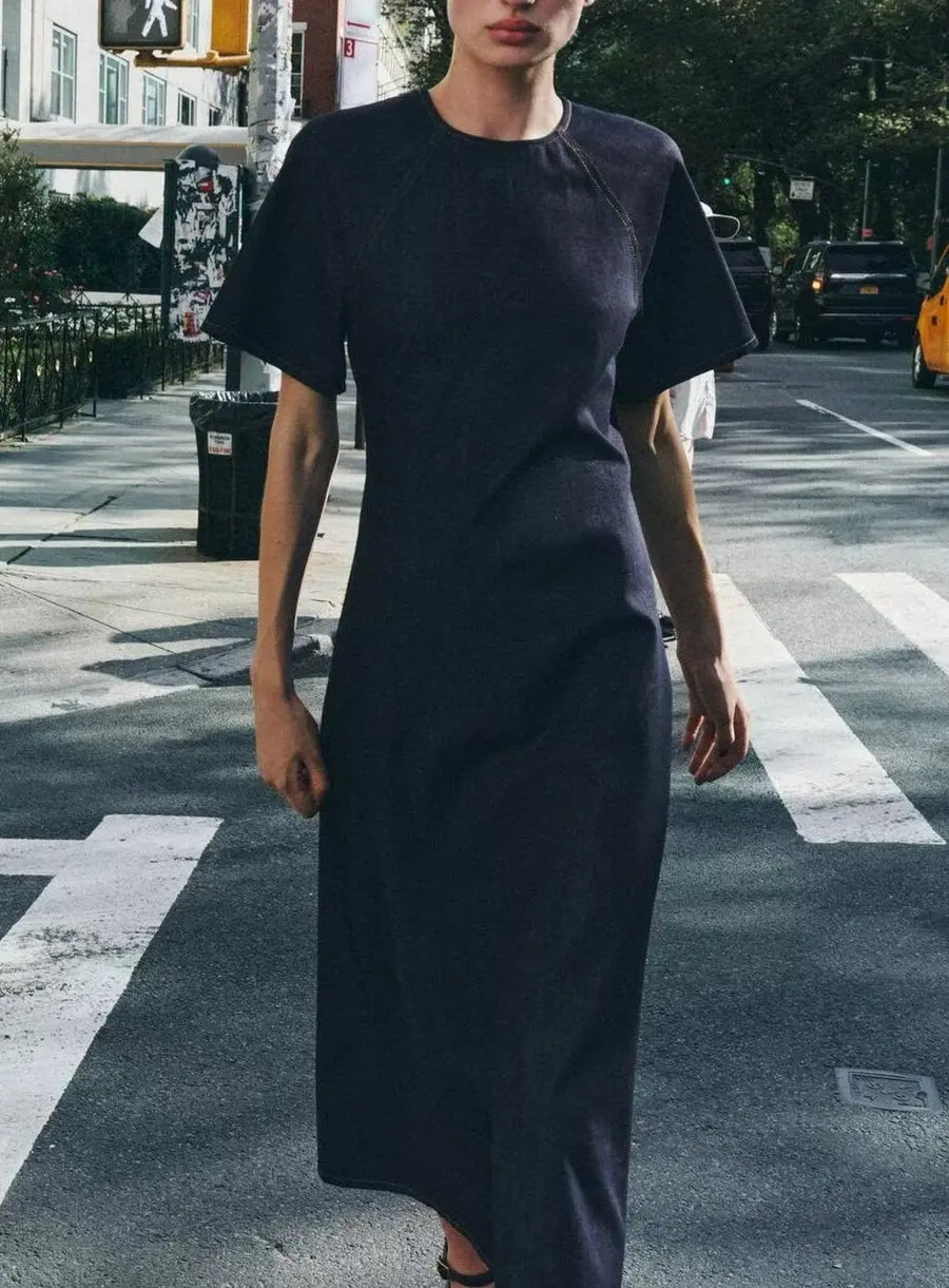 Popular Trendy Wild Series Denim Maxi Dress Niche Bella Mia