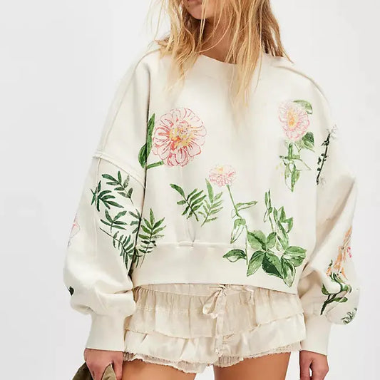 Autumn Winter Graphic Print Hoodie Womens Loose Casual Top Bella Mia