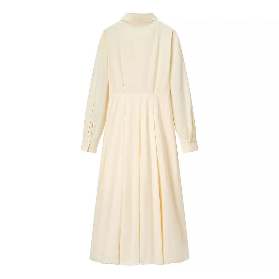 Women Clothing Graceful Fashionable Casual Cotton Solid Color Dress Bella Mia