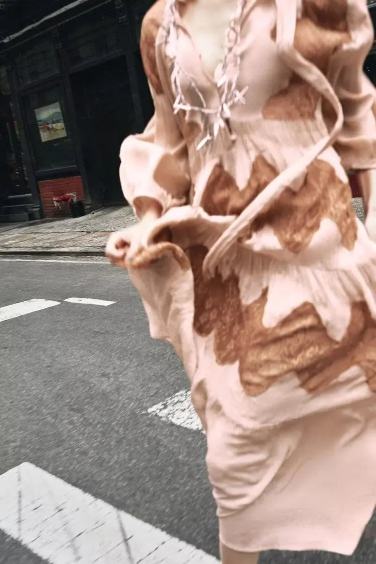 Dress Autumn Graceful Bow Stitching Lace Dress Bella Mia