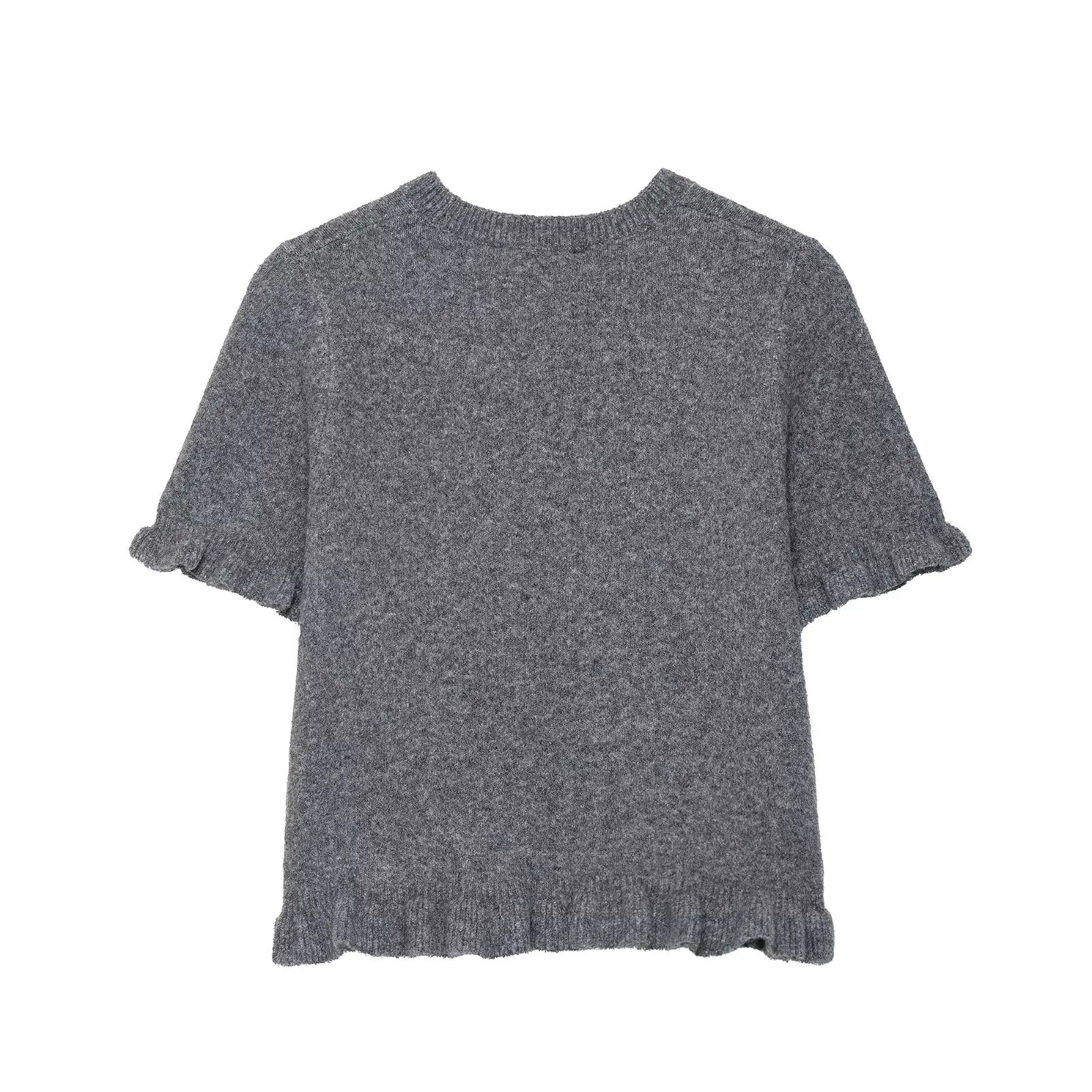 round Neck Solid Color Loose Pullover Niche Knitwear Bella Mia