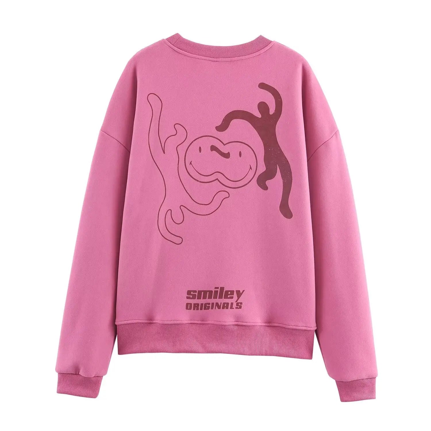 Women Clothing Autumn Winter Casual All Match round Neck Loose Printed Sweatshirts Bella Mia