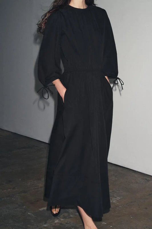 Women Pleated Poplin Dress Bella Mia