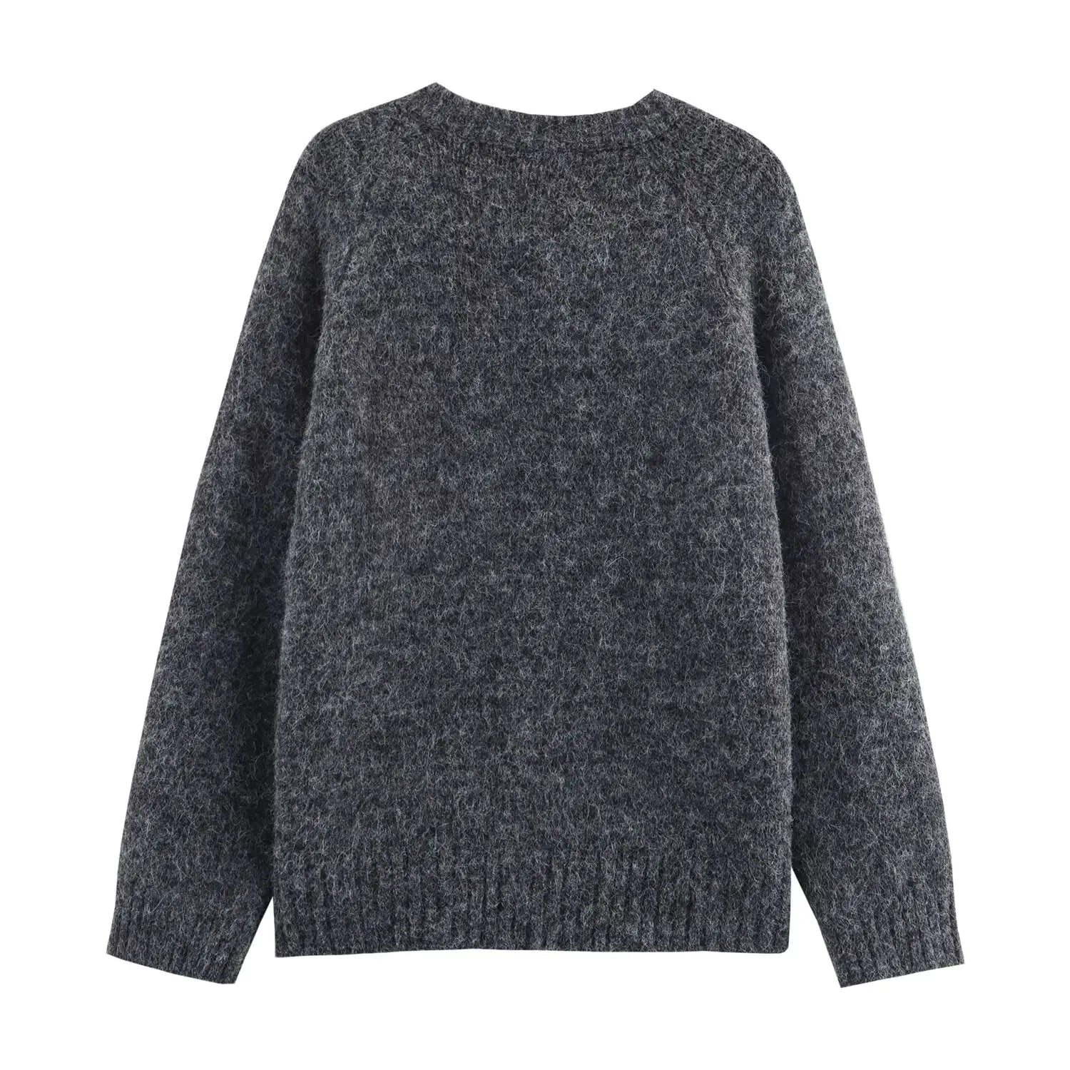 Mushroom Pattern Knitted Cardigan With Button Front Loose Fit Bella Mia