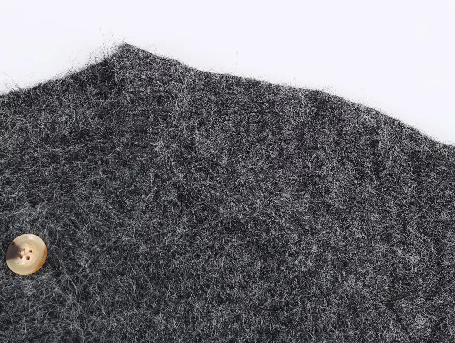 Mushroom Pattern Knitted Cardigan With Button Front Loose Fit Bella Mia