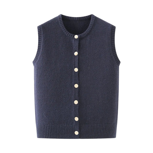 Women Clothing Diamond Lattice Knitwear Women Autumn Long Sleeve Lazy Sweater Vest Bella Mia