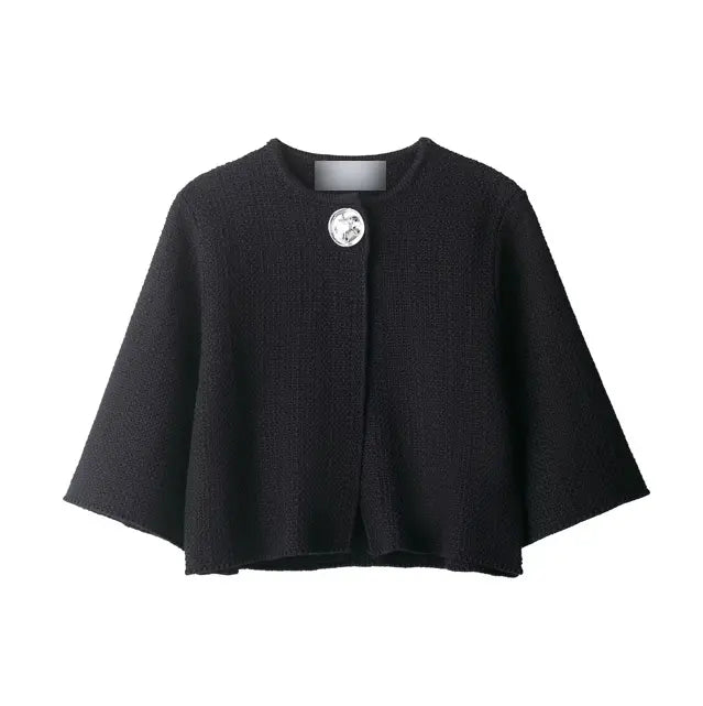 Elegant Women Clothing Button Structure Knitted Coat Bella Mia