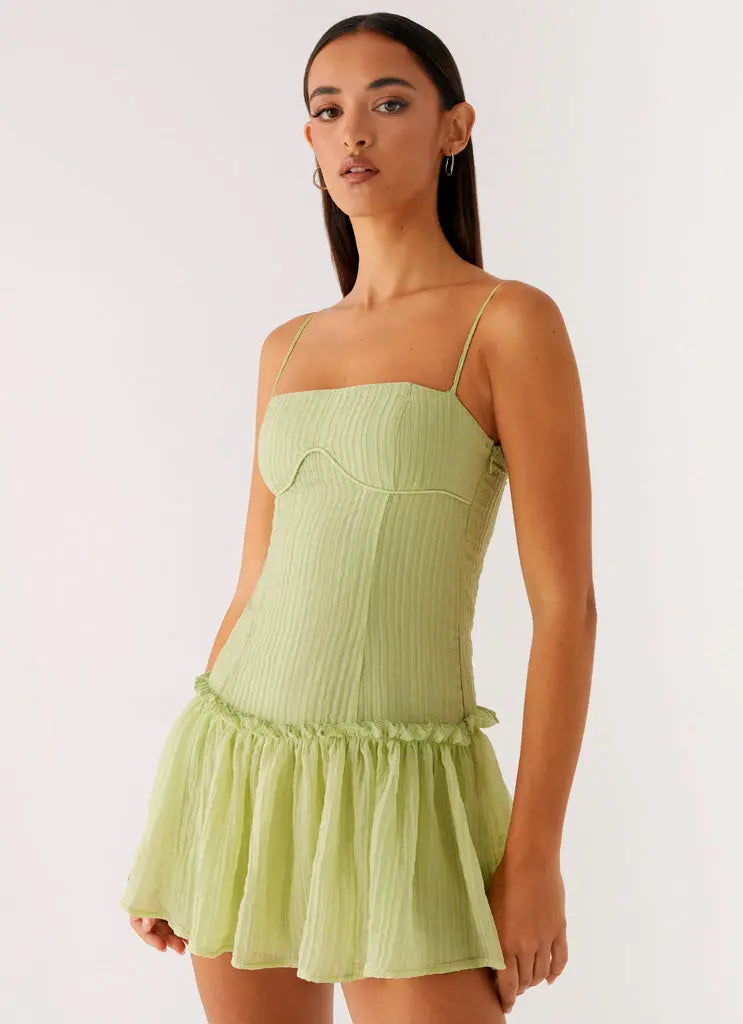 Elegant Women's Summer Cotton Spaghetti Strap Backless A-Line Short Dress Bella Mia