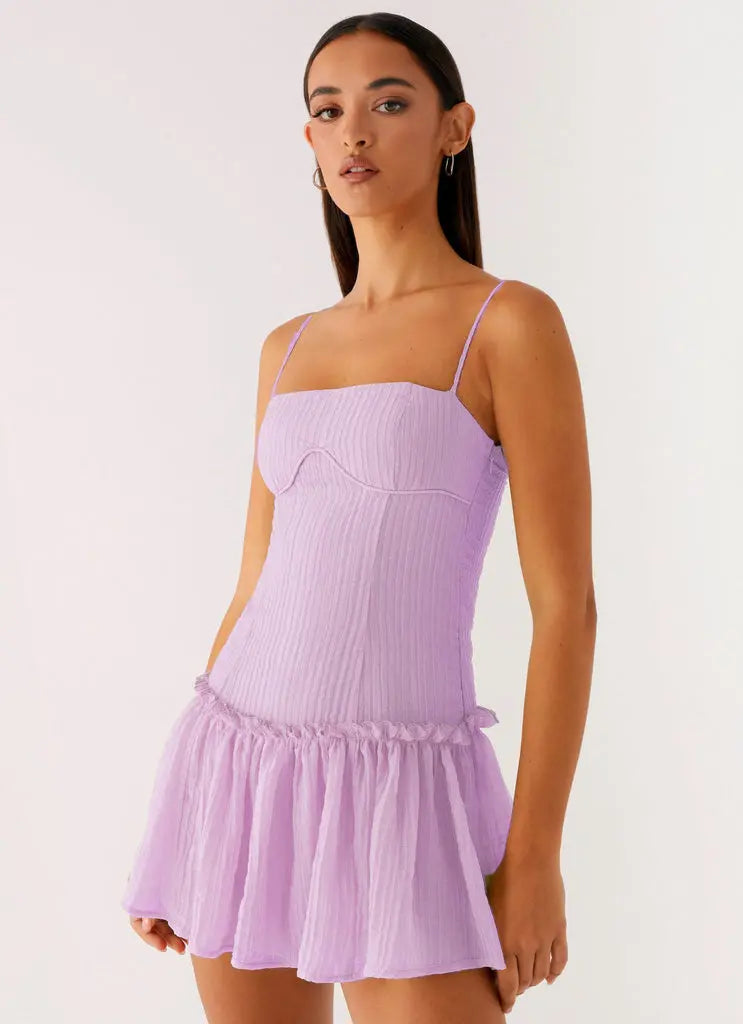 Elegant Women's Summer Cotton Spaghetti Strap Backless A-Line Short Dress Bella Mia