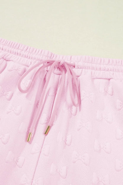 Simply Love: Bow Jacquard Shorts Set