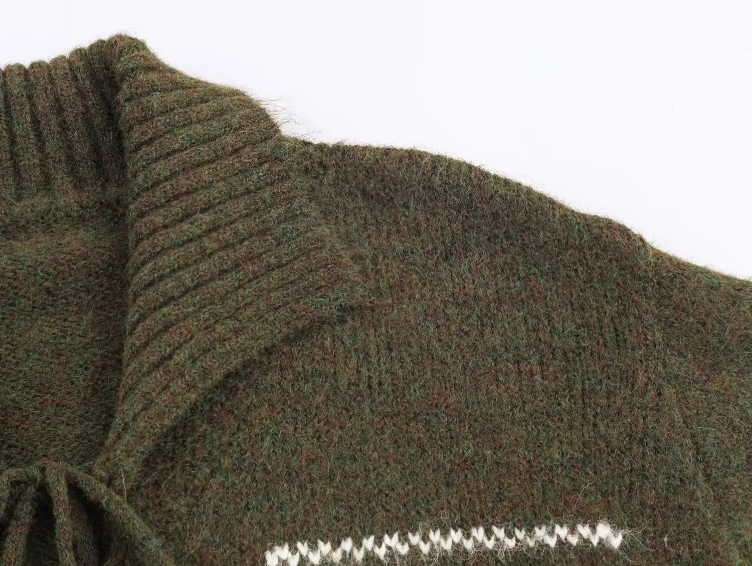 Idle Retro Lapels Jacquard Lace up Knitted Cardigan Autumn Loose Slimming Sweater Coat for Women Bella Mia