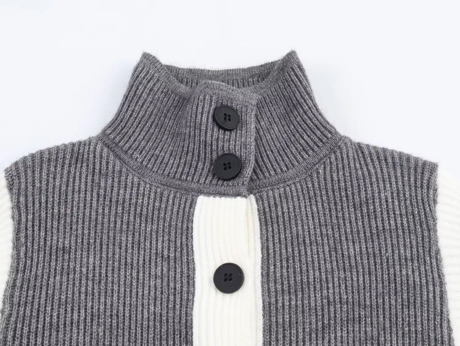 Autumn Women Casual Loose All Matching Color Stitching Knitted Cardigan Bella Mia