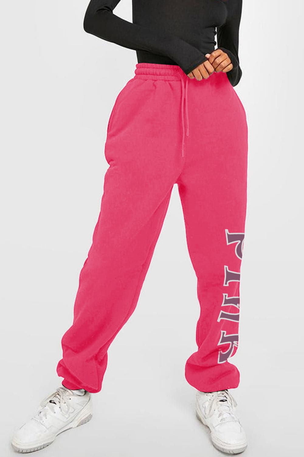 Simply Love Full Size PINK Graphic Sweatpants.