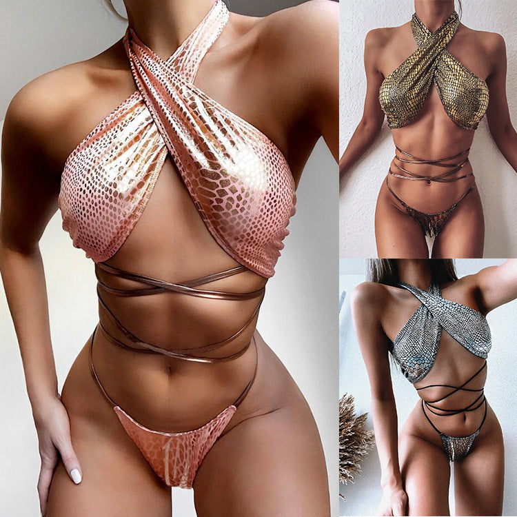 Bikini Sexy Bikini Popular Snake Pattern Fabric Bandage Swimsuit Women Fission Swimsuit Bella Mia