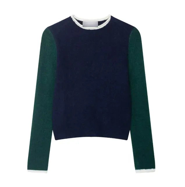 Women Wear Casual Loose Contrast Color Knitwear Bella Mia