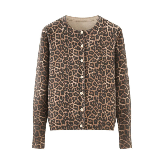 Fall Women Clothing Stylish Simple round Neck Button Decoration Cardigan Bella Mia