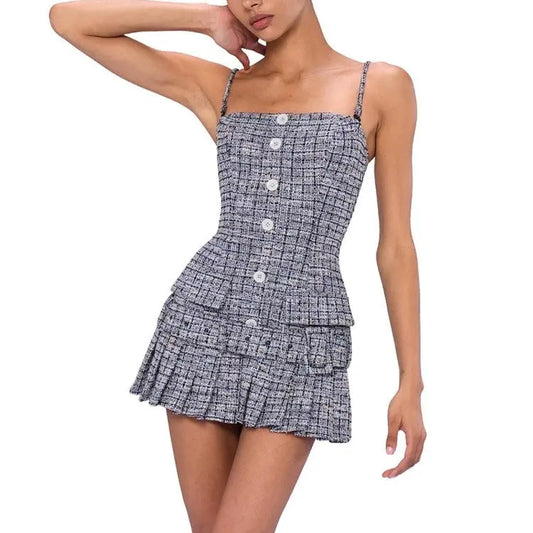 Women Sexy Classic Belt Buckle Tube Top Detachable Knitted Cami Dress Bella Mia