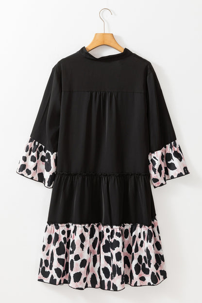 Leopard print ruffle dress, plus size