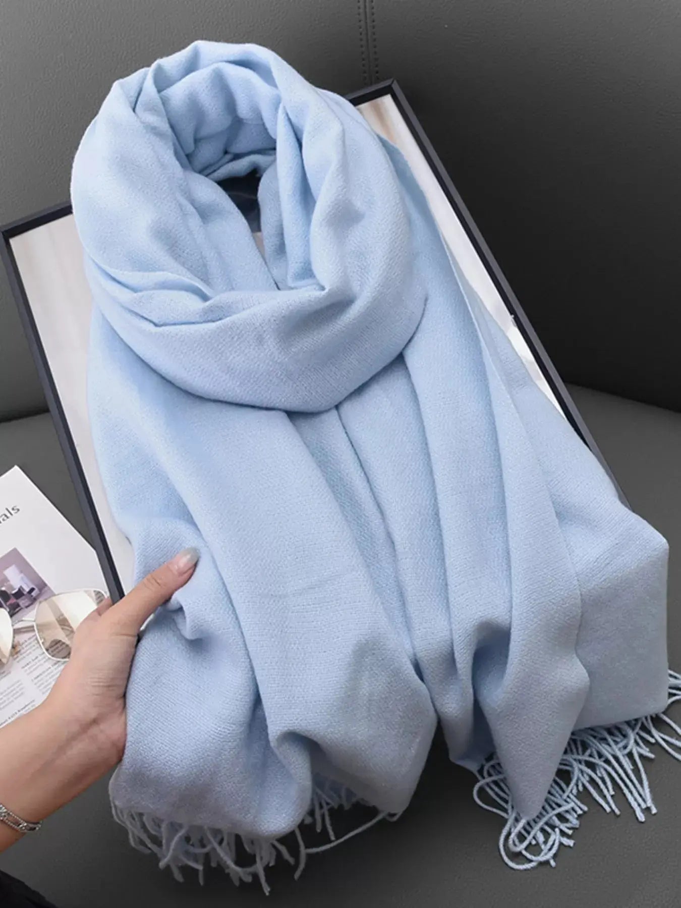 Solid Color Fringe Scarf Simply Love