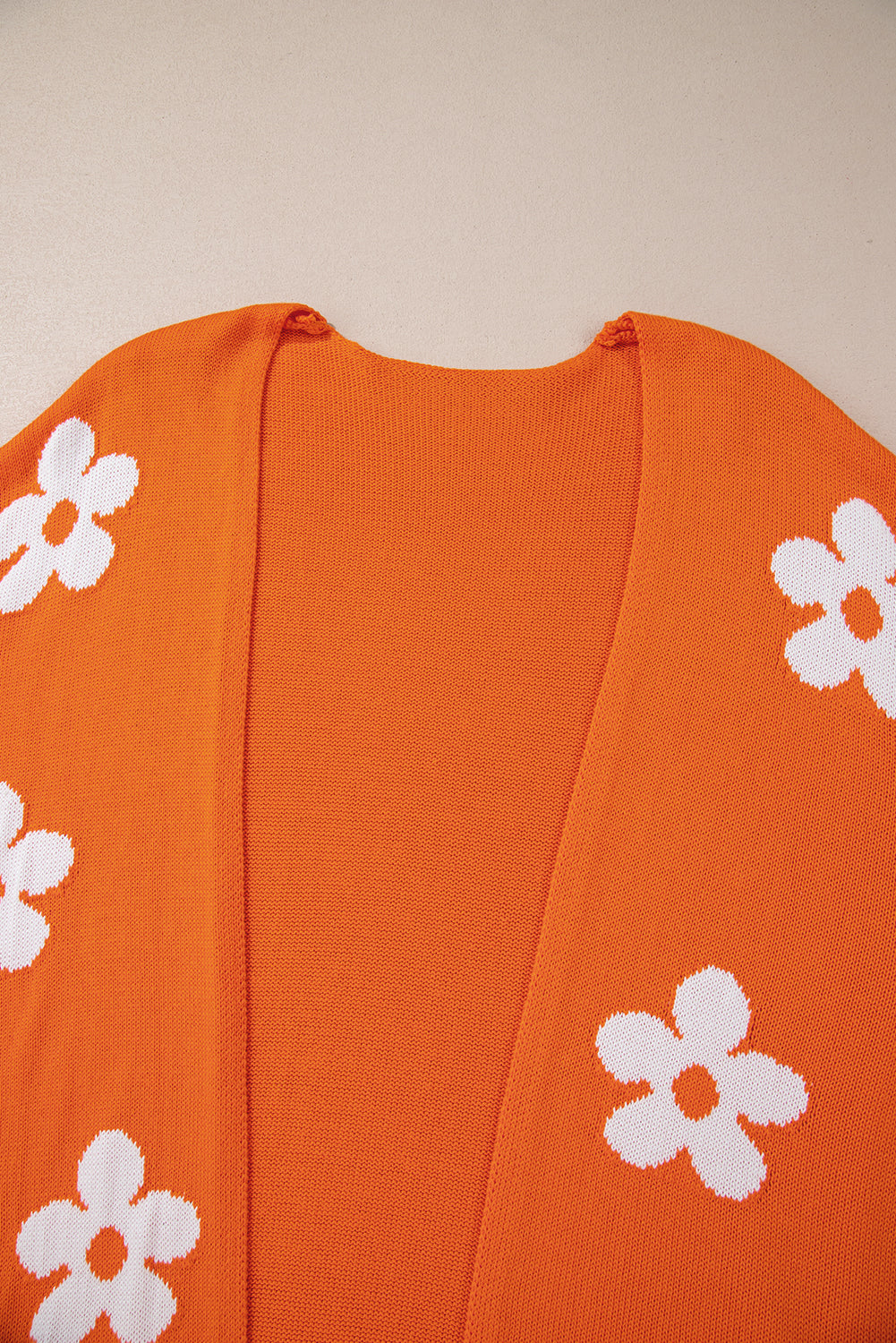 Orange floral plus size cardigan