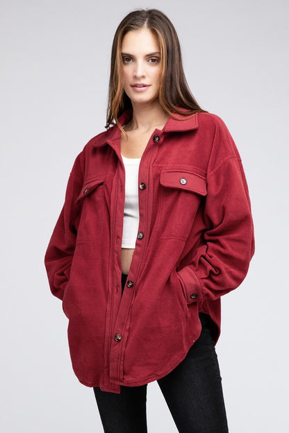 Cozy oversized fleece jacket