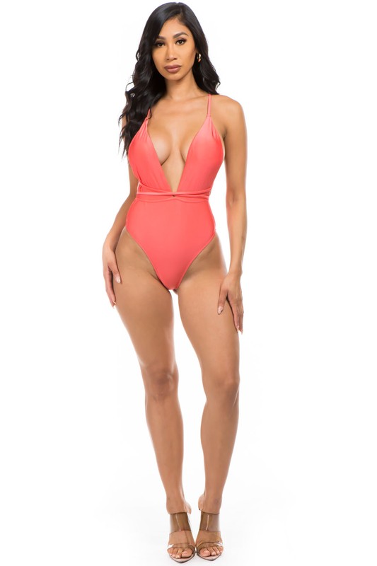 Luxe Wrap Crisscross One-Piece Swimsuit Coco’s Tee Boutique