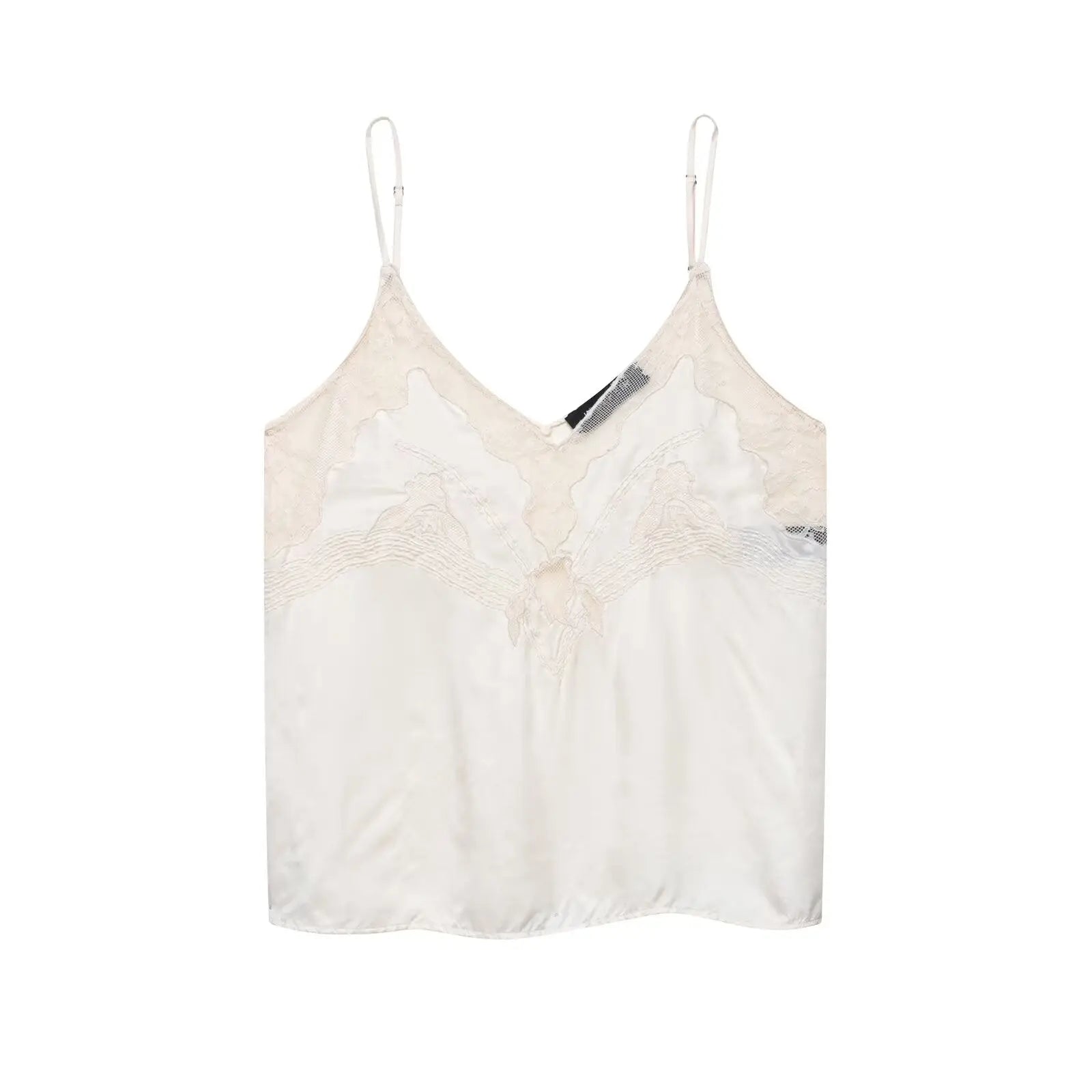 Women V Neck Lace Cami Top Strap Style Polyester Summer Sexy Bella Mia