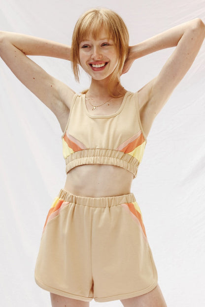 Retro lounge shorts set