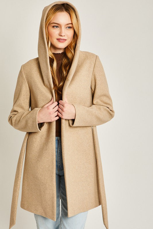 JQ cozy belted fleece coat