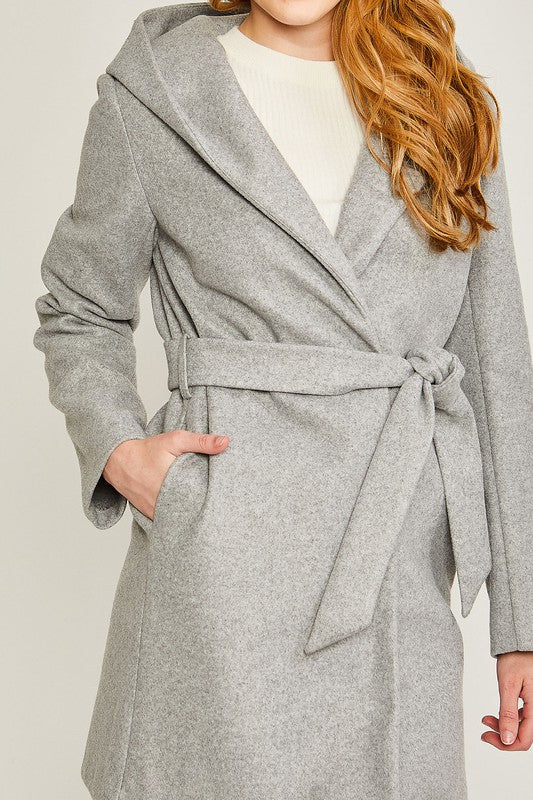 JQ cozy belted fleece coat